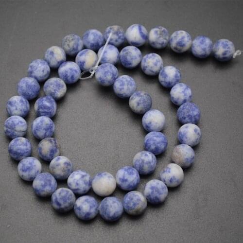 Dull Polished Matte Natural African Sodalite Stone Round Loose Beads 6mm 8mm 10mm 12mm Jewelry making supplies