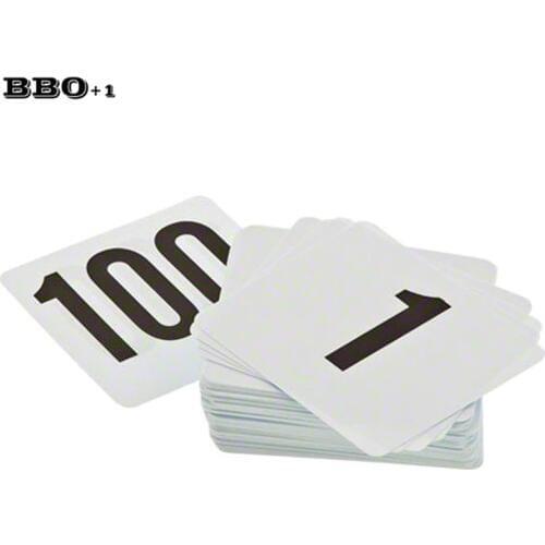 Double Sided Plastic Table Numbers White Table Seat Cards For Ring-Clip Table Number Holder Wedding Party Restaurant Bar Utensil