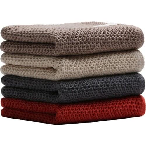 33x72cm Elegant Absorbent Cotton Home Hotel Soft Bathroom Solid Color Honeycomb Adult Hand Towel
