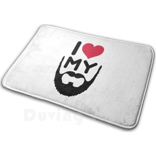 I Love My Beard Funny Quote Soft Non-Slip Mat Rug Carpet Cushion Typography Funny Humour Jokes Fun Slogan Cool Hipster
