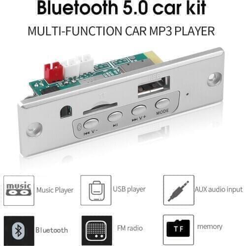 KEBIDU 12V 50W Bluetooth5.0 Wireless Music Car Player MP3 WMA Decoder Board Audio Module USB TF Record Radio With Remote Control
