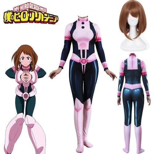 Anime My hero academia Asui Tsuyu Cosplay Costume Jumpsuit OCHACO URARAKA Halloween Fancy Ball Suit My Hero Academia Zentai Body