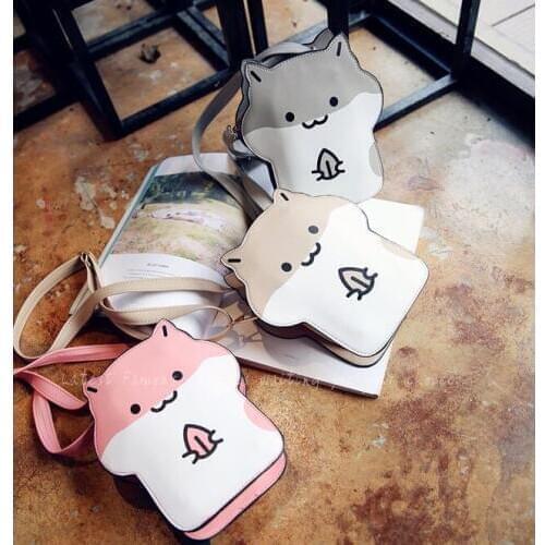 Cute new arrival women messenger bags 2021 cartoon fashion shoulder bag ladies casual hit color Hamsters crossbody bags