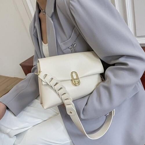 Fashion Exquisite Shoulder Bags Retro Casual Women Totes Shopping Bag Female Leather White Chain Handbag for Women 2021