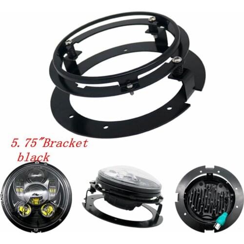 Motorcycle 5.75 inch 5-3/4" Round LED Headlight Mounting Ring Bracket For Harley