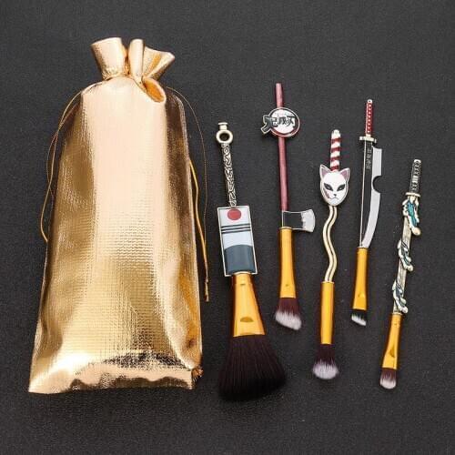 Cartoon Anime Cosmetic Brush Cosplay Canes Props Card Demon Slayer Makeup Brushes Tools Girl Gift