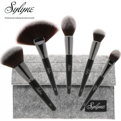 Sylyne makeup brushes high quality 5pcs blending powder foundation fan highlighter face makeup brush set Kit Tools
