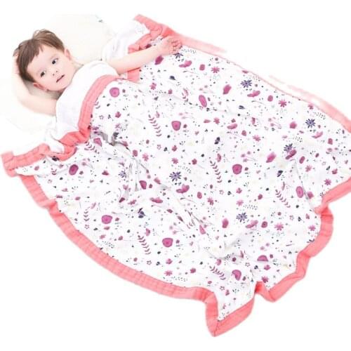 Purple four layerbaby muslin swaddle blankets quality better than Aden Anais cotton/bamboo children Blanket Infant Wrap kids bat