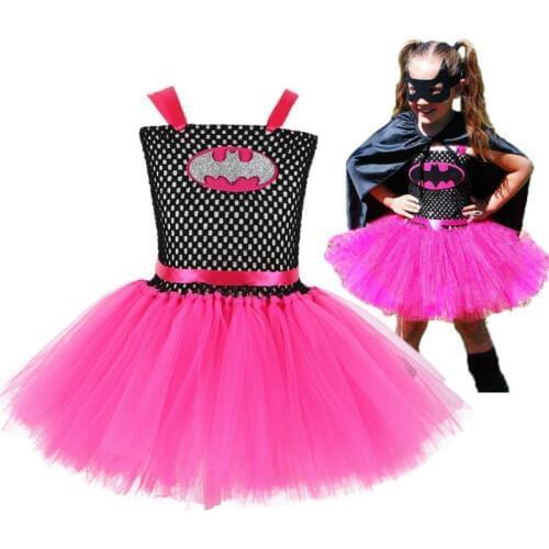GirlsTulleTutu Dress Handmade Fluffy Baby Ballet Tutus Halloween cosplay Costume Set Children Birthday Party Dresses2-10Y