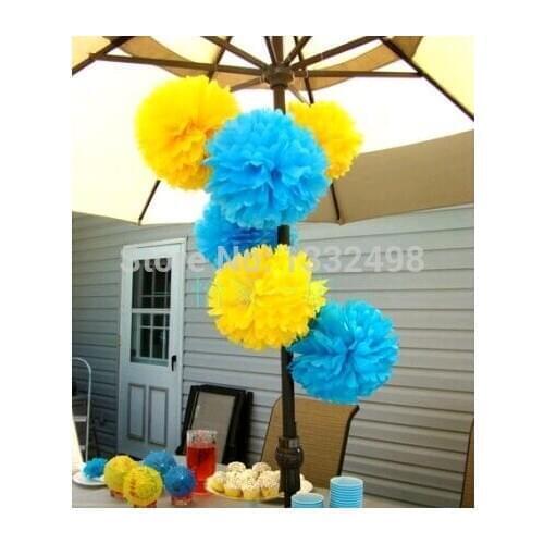 Mixed 30 Colors 100 Pcs/ lot Tissue Paper Pom Poms Flowers- Largest 20" (50CM) Pom Poms Ball Wedding Shower Party Decoration