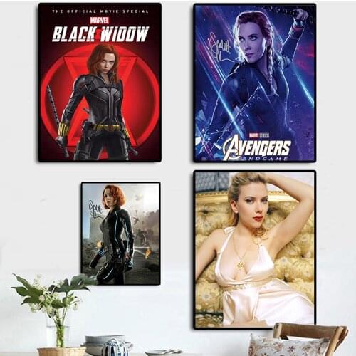 Marvel Superhero Sexy Woman Black Widow Posters And Print Avengers Canvas Paintings Wall Art Living Room Decor Cuadros Gifts