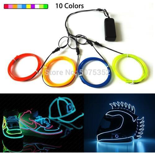 Hot Selling Dance Events Decor 3.2mm EL Wire DIY Glow Rope Tube Cable Party Costume Decor Flexible LED Strip Neon Light Cable
