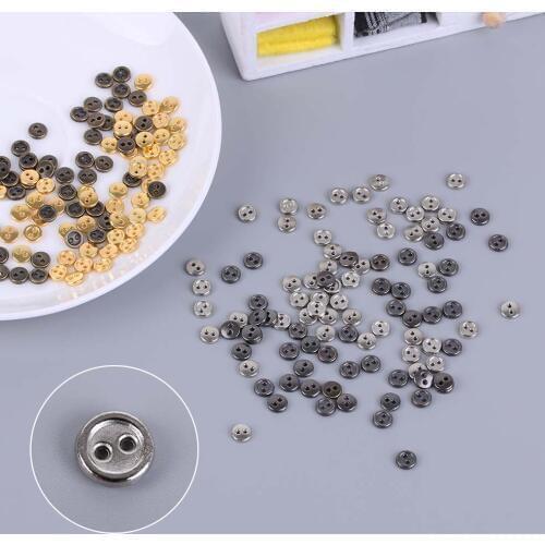 50Pcs/Set 3mm 4mm Doll Buttons For DIY Sewing Blyth Doll Clothing Mini Buttons Metal Mixed Color Round Bread Buttons