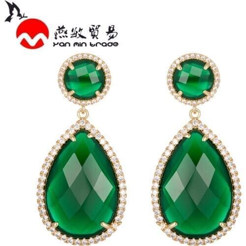 New Fashion Water Dangle Drop Korean Earrings For Women Geometric Luxury K9 Crystal Glass Earring Wedding 2020 kolczyki Jewelry