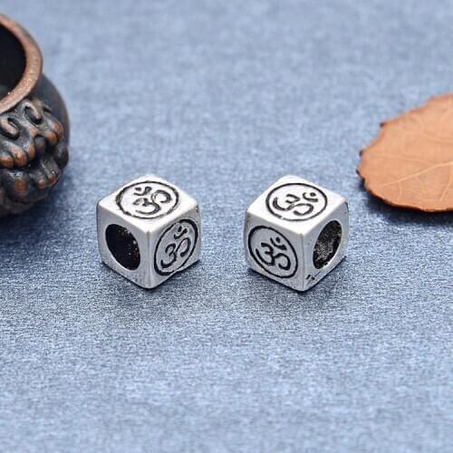 Handmade 100% 925 silver Tibetan beads 925 sterling Buddhist OM beads Tibetan Jewelry Findings Good Luck