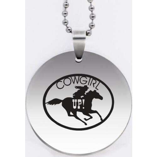 Ufine jewelry girl gift pendant army card cowgirl up running horse stainless steel customed necklace N4510