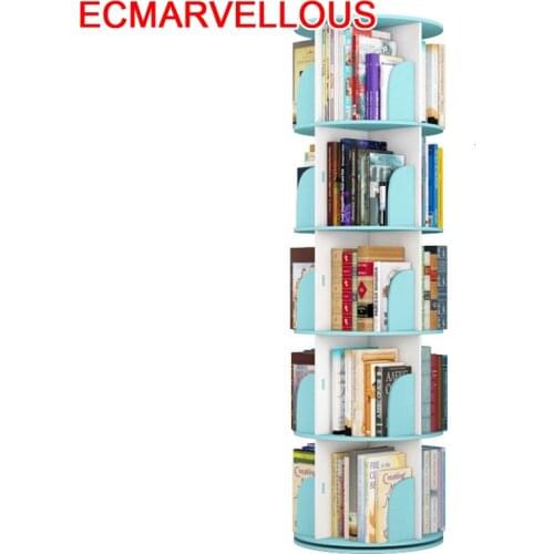 Decoration Industrielle Shabby Mueble De Madera Rotate Rotatable Modern Librero Bookcase Libreria Scaffale Bookshelf Case
