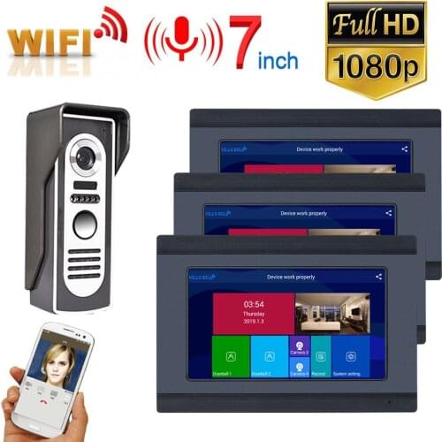 Mountainone Wired Wireless One to Three Video Intercom Doorbell Support Remote APP Unlocking Recording Snapshot