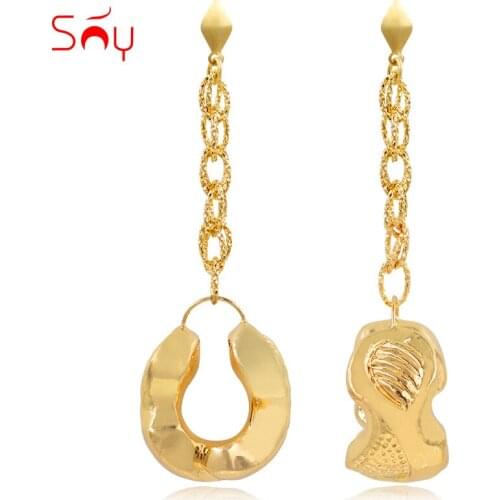 Sunny Jewelry Fashion Jewelry 2021 Long Drop Dangle Womens Earrings Copper High Quality Geometric For Party Wedding Daily Wear