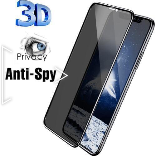 3D Full Cover Anti Spy Peeping Privacy Screen Protector For iPhone X XR XS 11 12 mini Pro Max 6S 7 8 Plus SE 2020 Tempered Glass