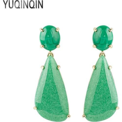 YUQINQIN Ethnic Drop Earrings for Women 2018 Acrylic Statement Long Resin Dangling Summer Earings Fashion Elegant Party Earring