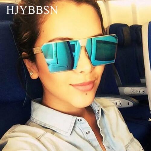 Oversized Square Sunglasses Women Gradient 2018 Summer Style Classic Women Brand Designer Sun Glasses Mirror Big Square Eyewear