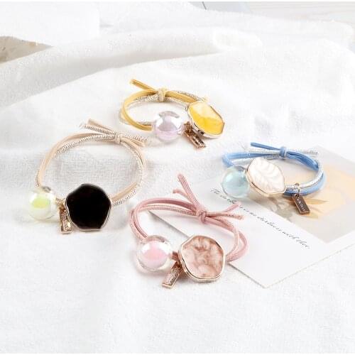 Women Crystal Hair Bands blingbling Transparent Ball korean Elastic scrunchie Hair Accessories for Girls Hair Tie Ponytai Holder