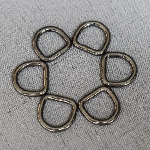 100 Pcs/Lot 15mm Gun Black Metal D Ring Use For DIY Mountaineering Bag Dog Collar Dog Leash Belt Sewing Knapsack Accessories