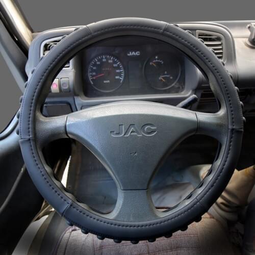Car Truck PU Leather Embossed Steering Wheel Cover Steering-Wheel For Auto Diameters 36 38 40 42 45 47 50CM 7 Sizes to Choose