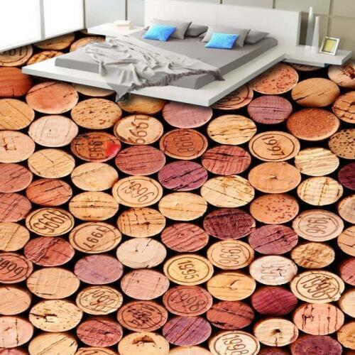 Free Shipping HD retro nostalgic bottle living room 3D floor high-quality waterproof moisture-proof non-slip wallpaper mural