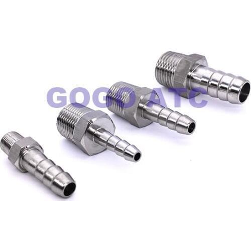 Quick coupler Pagoda joints ZG1/4'',O.D 6 8 10 12 14 16 mm hose tupe male thread stainless steel 304 Hexagonal connector fitting