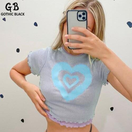 Gothic Black Women's Cropped T-shirts