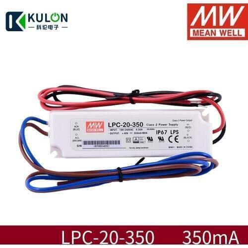 Meanwell Led Driver LPC-20 Constant Current Switching power supply 90-264VAC To dc 9-48v 16.8w 350ma Lighting Transformer IP67