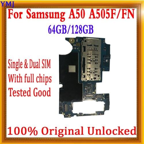For Samsung Galaxy A50 A505F/FN Motherboard,64GB 128GB For Samsung Galaxy A50 A505F/GN/DS Logic Board Mainboard With Full chips