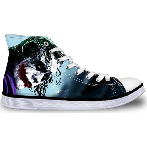 NOISYDESIGN 2019 Men Shoes High-top Canvas Sneakers Casual Joker Health Ledger Printing Tenis Masculino Sapato Zapatillas Hombre