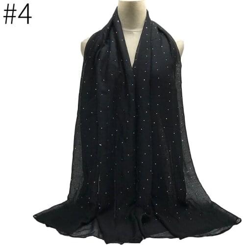 Sequins Soft Plain Scarves Women Muslim Hijabs Fashion Head Muffler 10pcs/lot