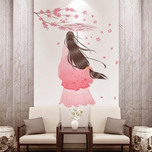 Chinese Style Wall Stickers Home Office Decor Living Room Art Mural Sofa Backdrop Decal Bedroom Wall Decoration Classical Poster