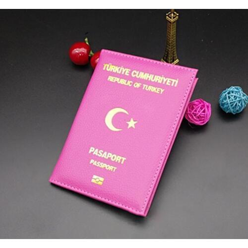 New Soft Pu Leather Turkey Passport Cover Women Girls Turkish Pasaport Case