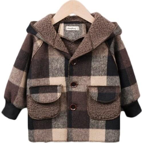New Autumn Winter Children Teddy Fur Coat Baby Boys Girls Jackets Cotton Hooded Jacket Kids Toddler Fashion Coat Infant Casual