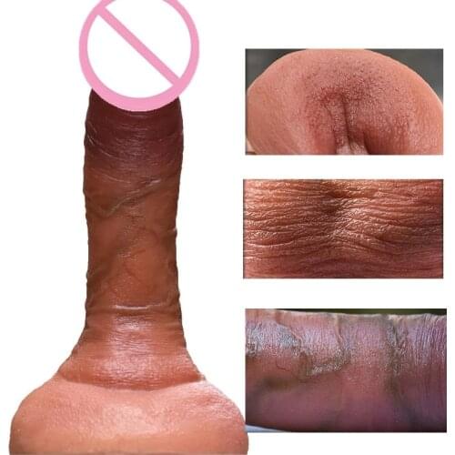 Huge Realistic Testis Dildo Skin Feeling Penis G Spot Stimulate Soft Big Dick Suction Cup Sex Tool Females Masturbation SM Toys