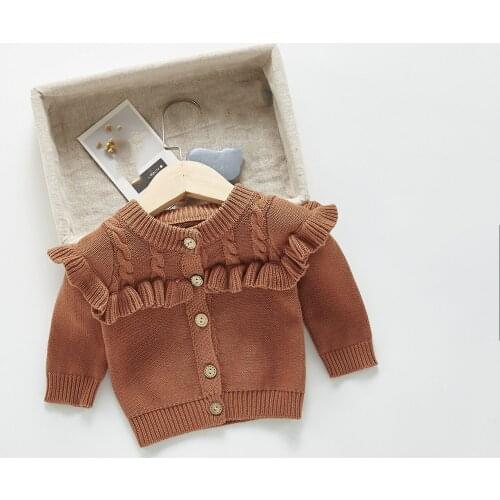 2021 Autumn New Baby Girl Knit Sweater Boys Knitted Cotton Kids Coat Baby Knit Clothes Children Knitwear