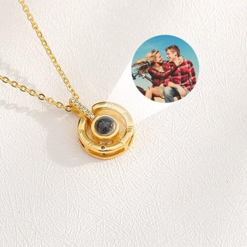 Custom lovers Photo Couple Necklace Women Personality Projection Pet Picture Choker Necklace Mothers Day Valentines Day Gift