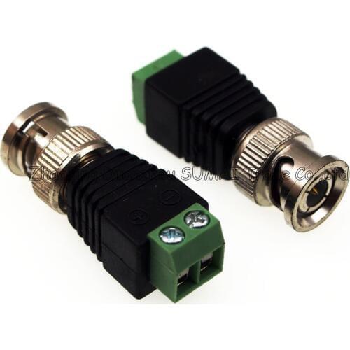Q9 BNC male connector plug for surveillance security camera,BNC monitor audio solderless adapter plug