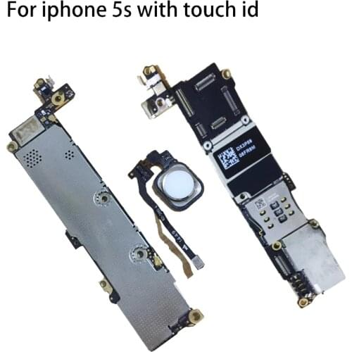 Unlocked motherboard for iphone 5s 16GB/32GB/64GB 100% original main board for iphone 5s logic circuit with touch id on touch id