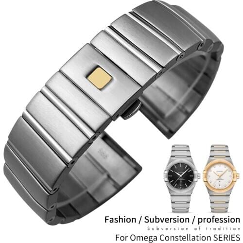 15 17 18 23 25mm 316L Stainless Steel Watchband Fit for Omega Double Eagle Constellation Watch Strap Silver Rose Gold Bracelets