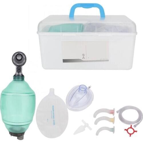 Adults Manual Resuscitator PVC Ambu Bag Oxygen Tube First Aid Kit Tool Simple Breathing Apparatus Oxygen Making Machine
