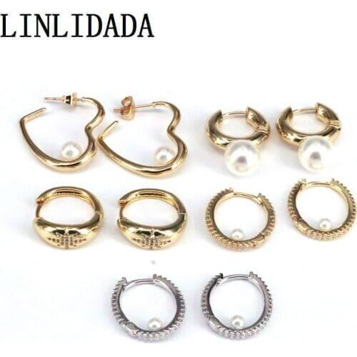 5Pair Fashion Unique New White Pearls Drop Earrings Gold Color Women Wedding Party Luxury Jewelry