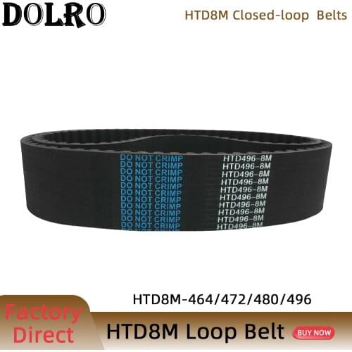 HTD 8M synchronous belt C=464/472/480/496 width 15/20/25/30/40/50mm Teeth 58 59 60 62 HTD8M Timing Belt 464-8M 472-8M 480-8M