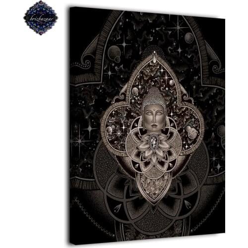 Modern 1 panel printed painting abstract buddha CosmicNirvana by brizbazzar wall pictures for living room posters and prints art