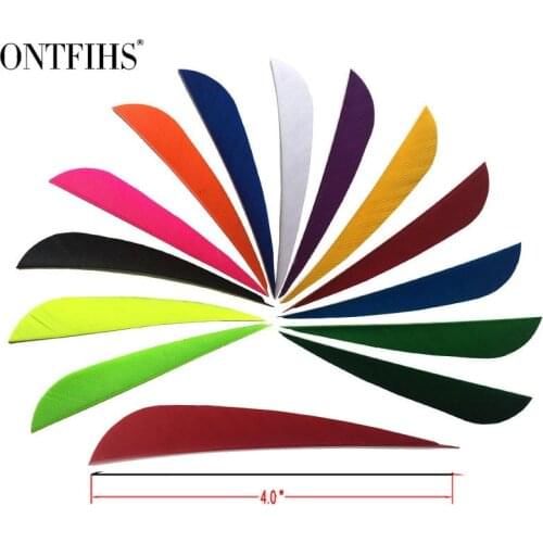 50 Pcs ONTFIHS 4" Water Drop Parabolic Archery Fletches Feathers Hunting Turkey Feather Arrow Feather Fletchings 4 Inch